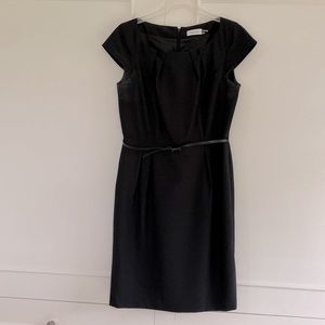 Calvin Klein black cap sleeve shift dress